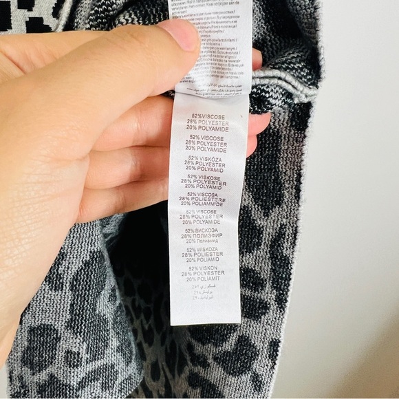 Apricot Animal Print Poncho with Polo Neck and Long Sleeves women One Size - Picture 13 of 16